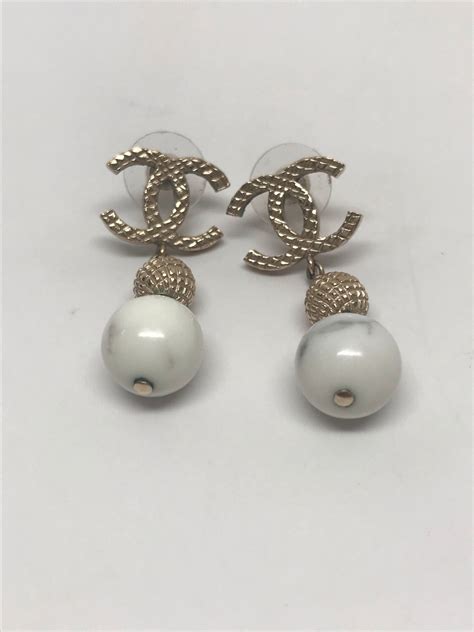 chanel marble ball drop earrings|Chanel earrings outlet.